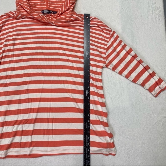 Lands’ End Striped Hooded Long Sleeve Shirt Sz Medium (10-12) - Picture 7 of 9